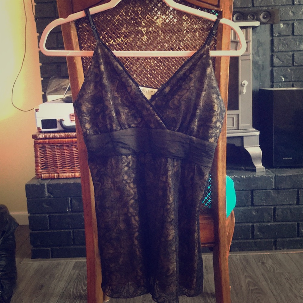 Lace overlay dressy tank top